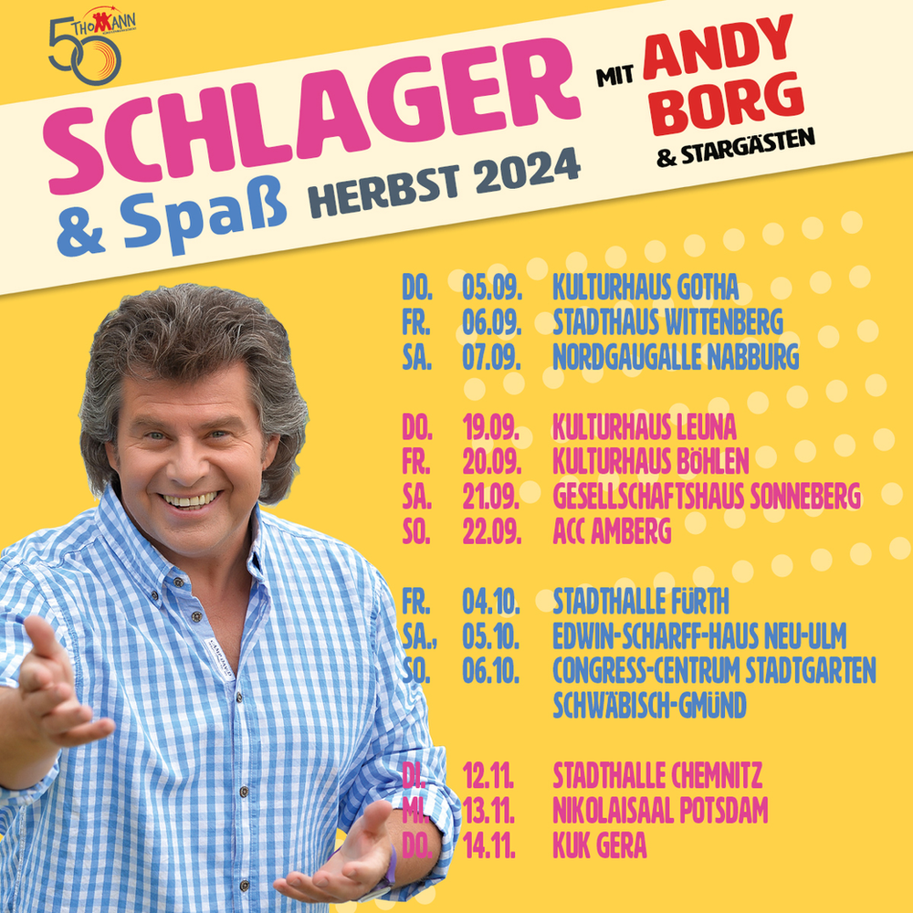 Andy Borg auch im Herbst auf "Schlager & Spaß "-Tour: Vorverkauf gestartet » Andy Borg Andy Borg auch im Herbst auf "Schlager & Spaß "-Tour: Vorverkauf gestartet » Andy Borg