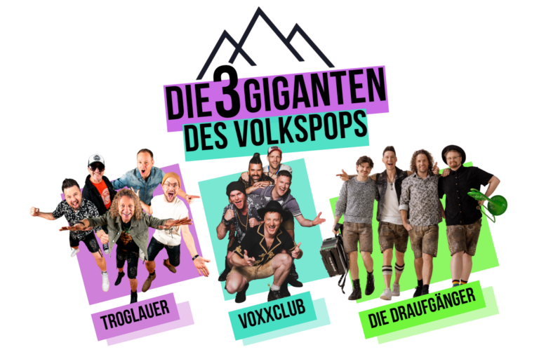 voXXclub, die Draufgänger & die Troglauer machen gemeinsame Sache und starten Projekt „Die 3 Giganten des Volkspops“!